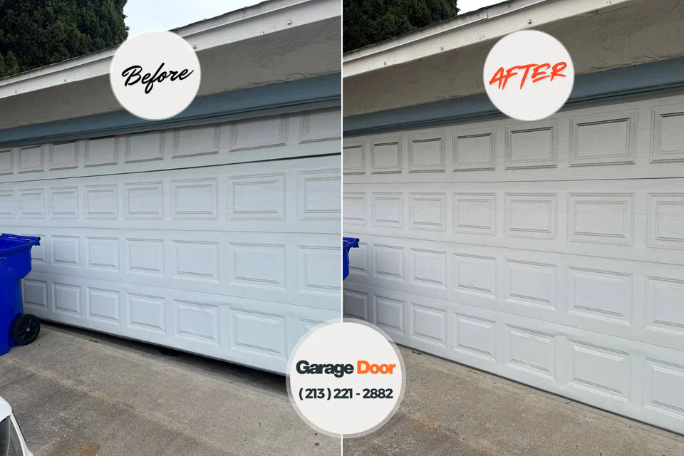 Before and after: garage door repair Hays, KS